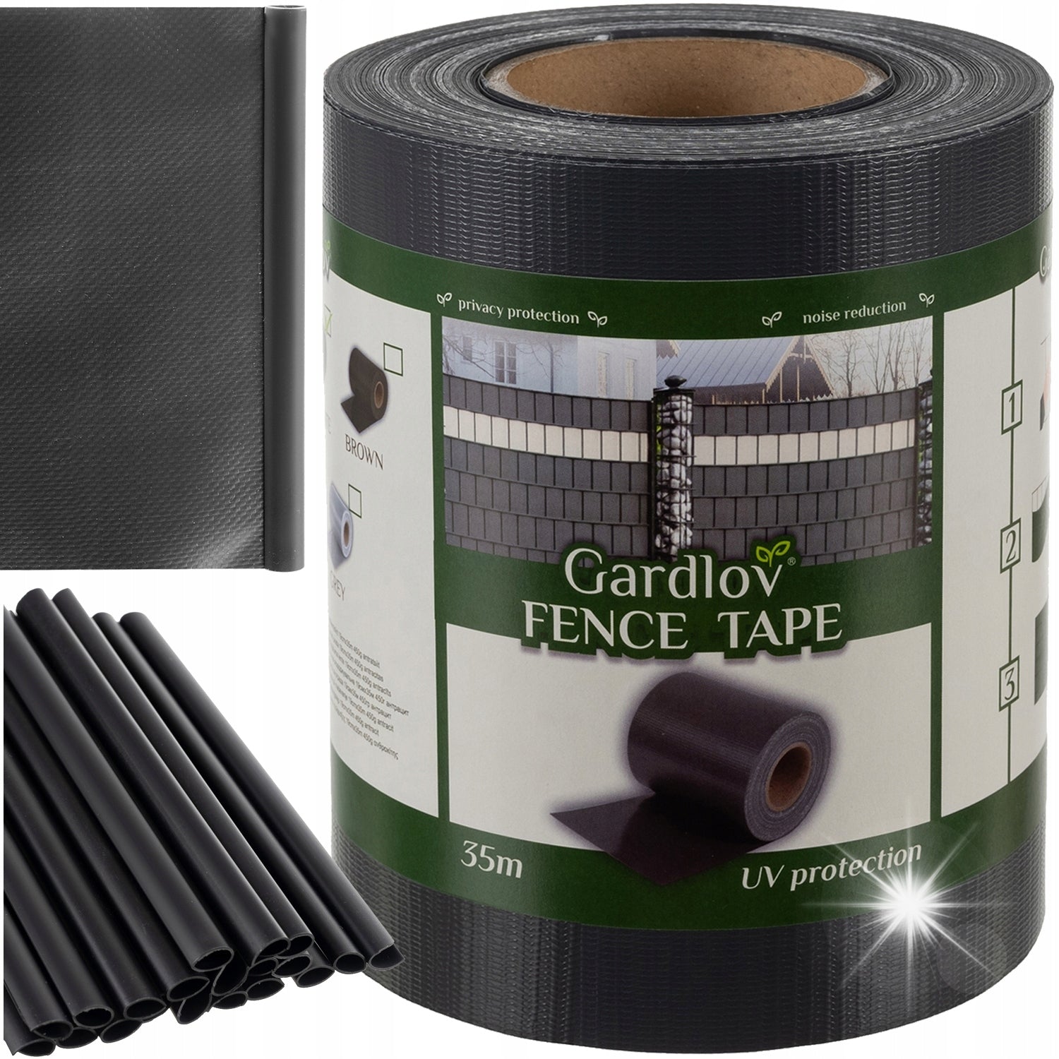 Fence tape 19cmx35m 450g/m2 anthracite 23696