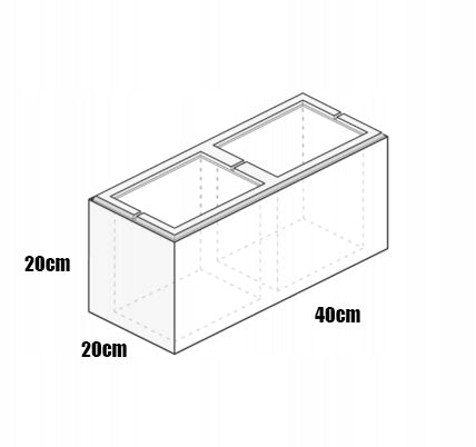 Fence void 40x20x20 PRO+ midi grey Post Wall Fence Element width 40 cm