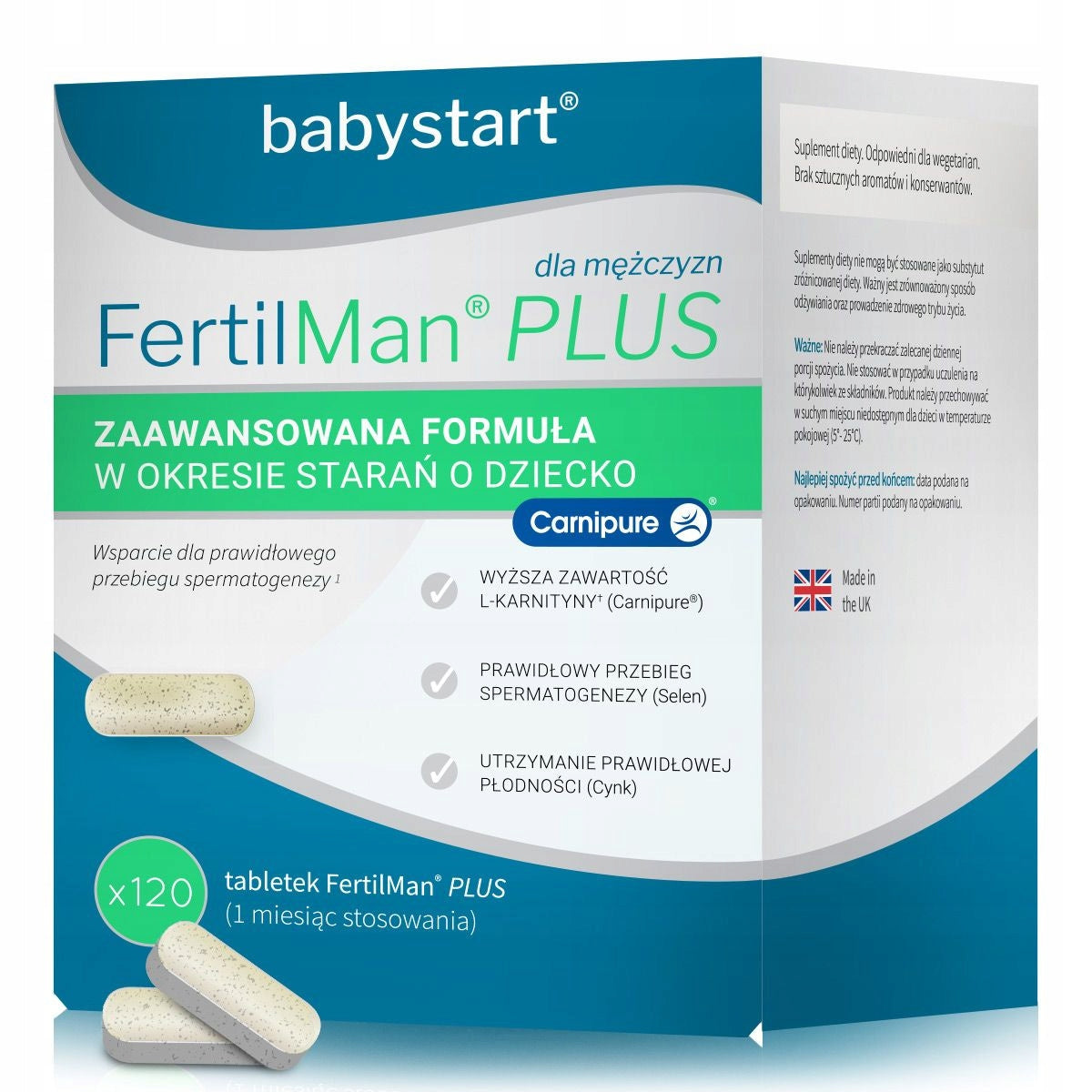 FertilMan Plus SEMEN QUALITY This 21 ingredients 120 tablets for him ON