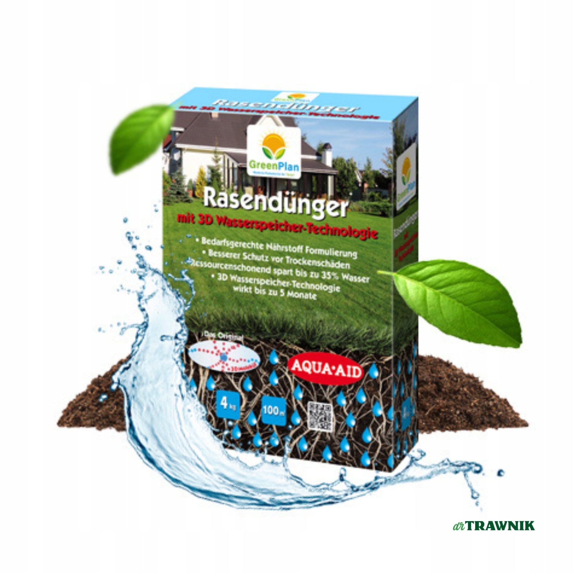 Fertilizer for GRASS and lawn SAVE WATER against drying 4 kg