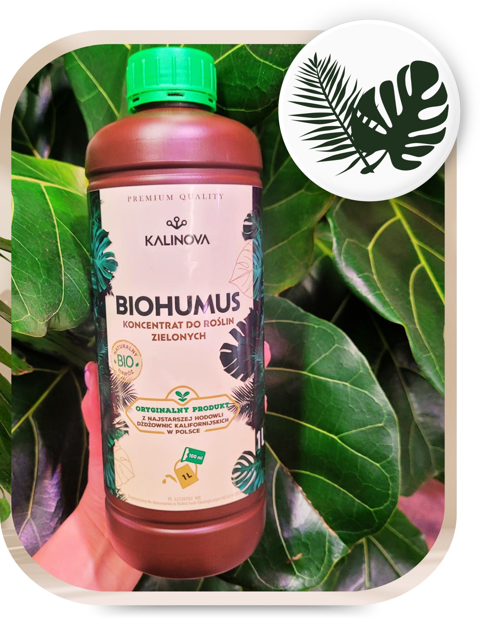 Fertilizer for Green Plants BIOHUMUS Universal EKO 1L per 10L Watering Manufacturer code do monstery zamiokulkasa kwiatów odżywka juk