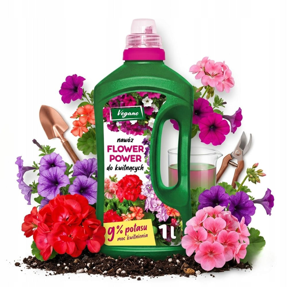 Fertilizer for plants flowering hydrangea roses Flower Power VEGANO 1000 ml