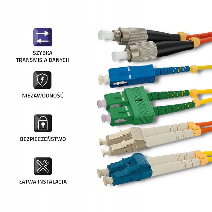 Fiber Optic Patch Cord LC/UPC - LC/UPC SM 9/125 G652D Simplex 20m Brand Qoltec