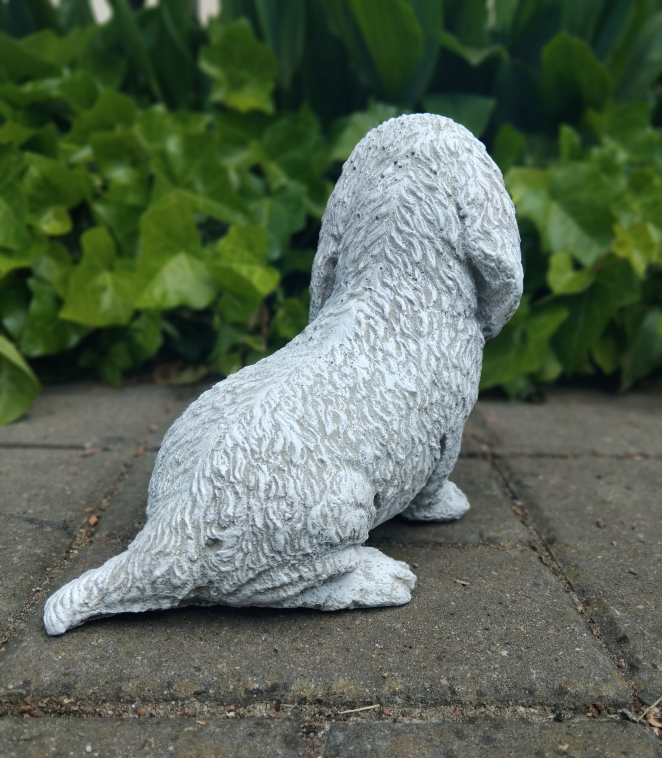 Figurine Dog Garden Ornament Concrete Architectural Dog Garden Gift Product height 17 cm
