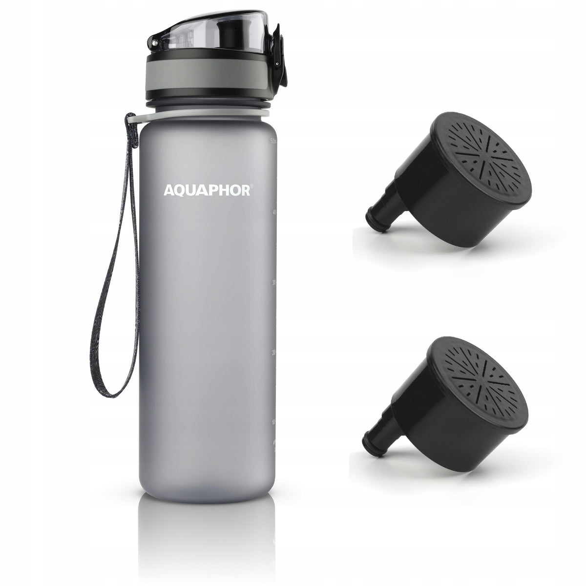 Filter Bottle AQUAPHOR CITY 500ml Grey Filter Set 2 Pack Brand Aquaphor