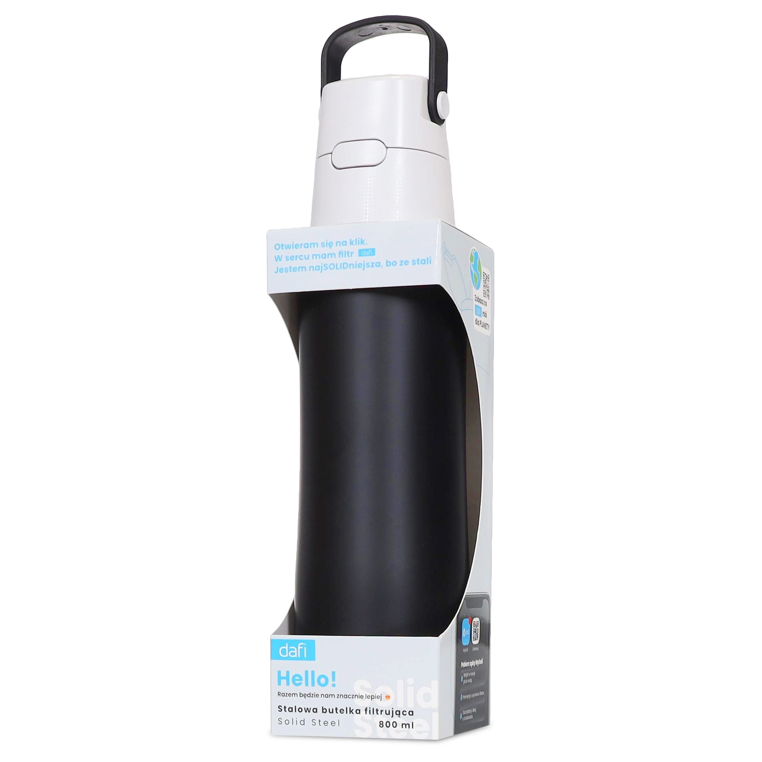 Filter Bottle Dafi Steel SOLID Steel Black 800 ml Reusable EAN (GTIN) 5904870078440