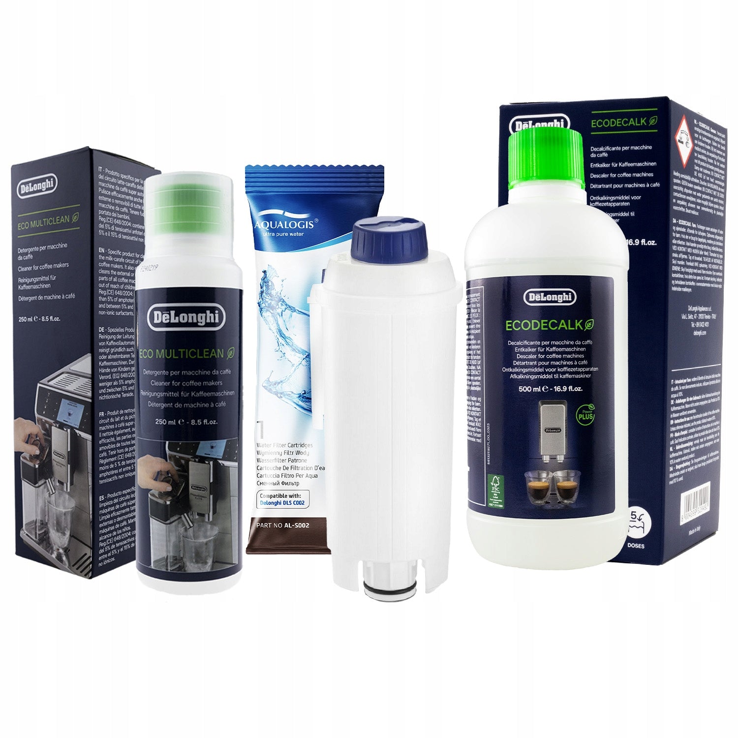 Filter For Delonghi AL-S002 + EcoDecalk 500ml + SER3013 250ml
