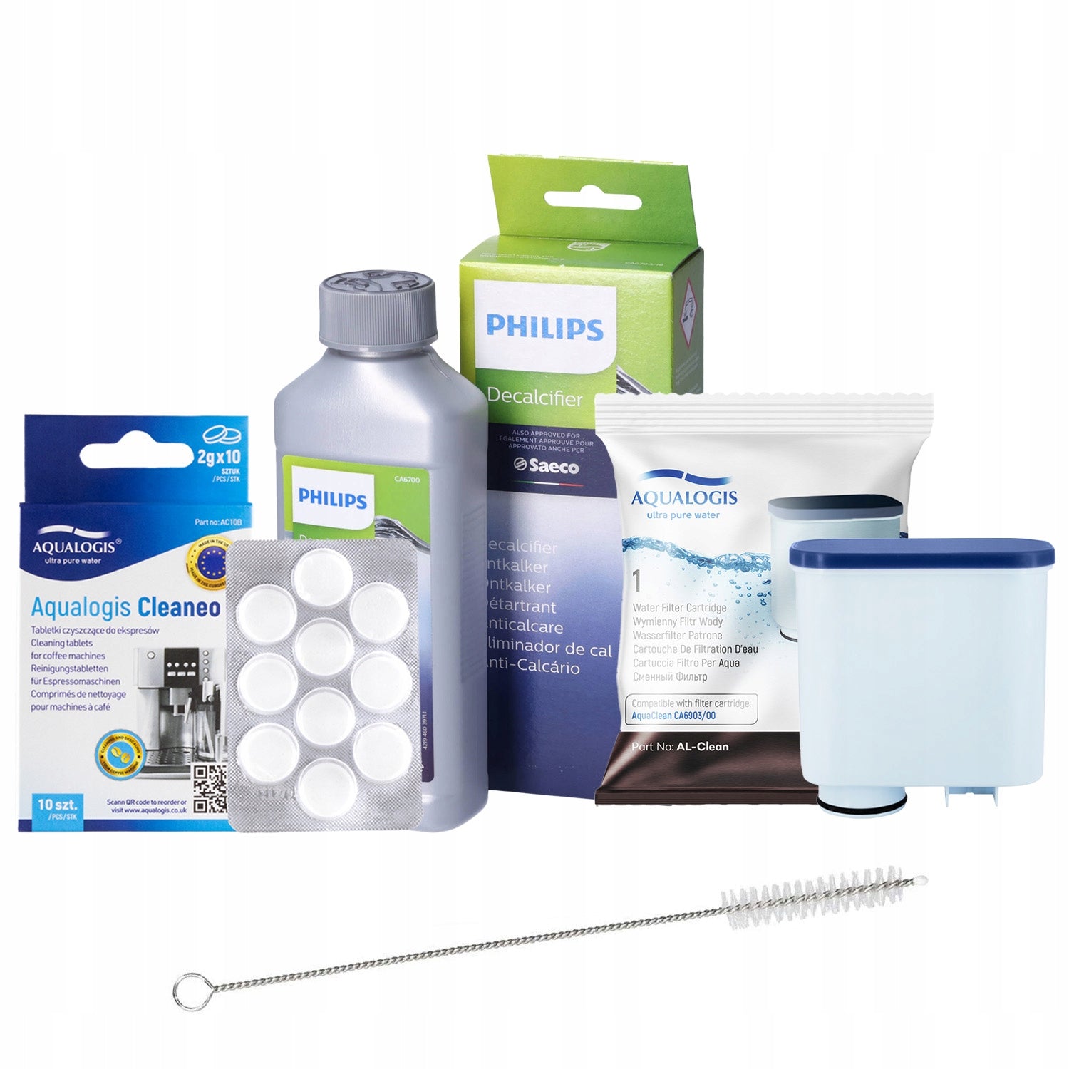 Filter For Saeco AL-Clean Machine + Tablets + Descaler + Brush