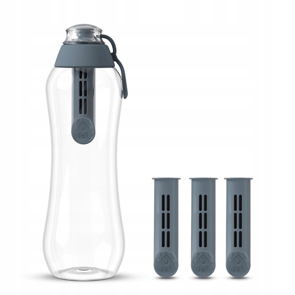Filter Water Bottle 0,5l Dafi SOFT Steel Grey with 4 Filters