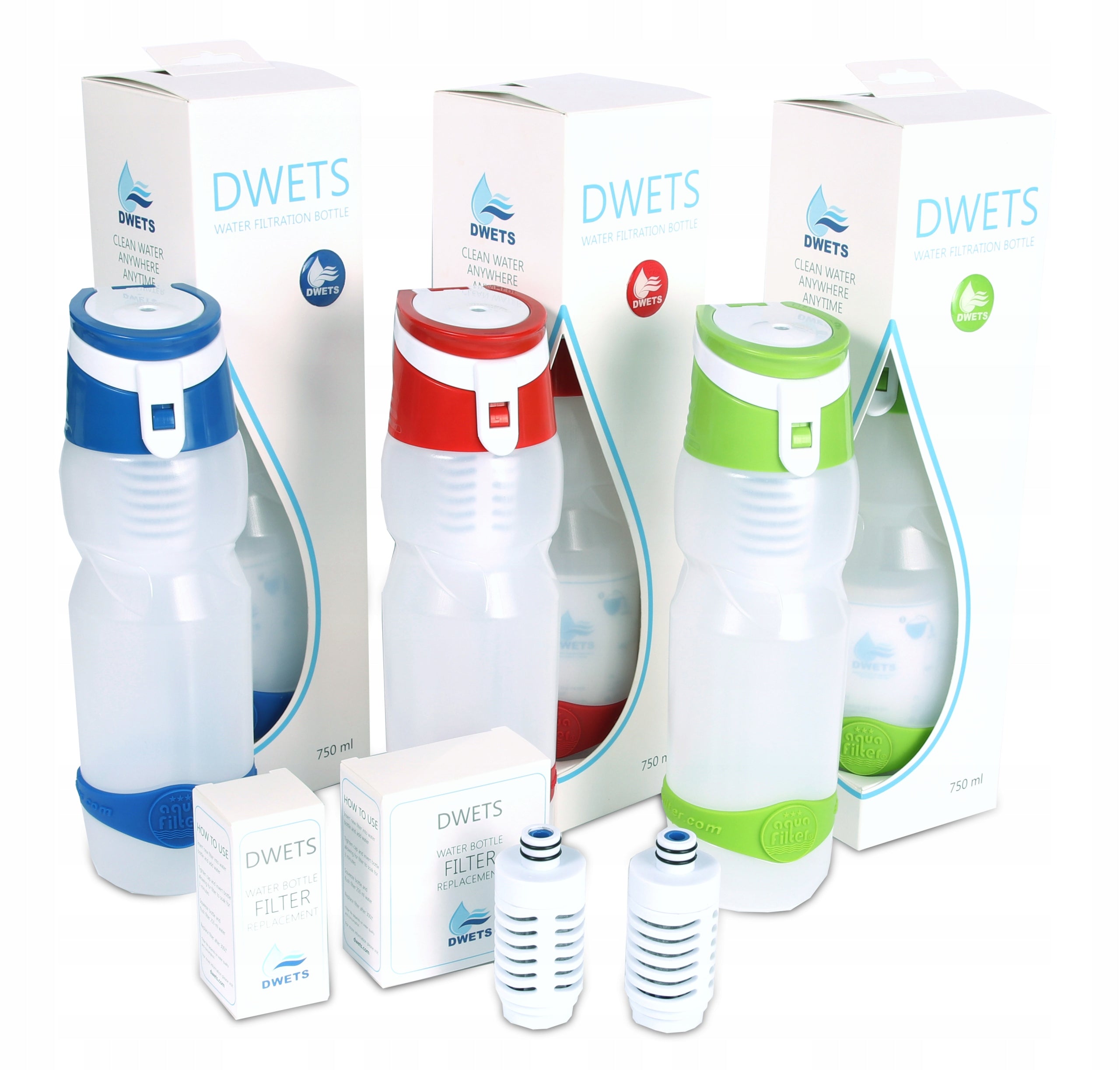 Filter bottle Aquafilter Dwets 0,75 l red EAN (GTIN) 4260601220023