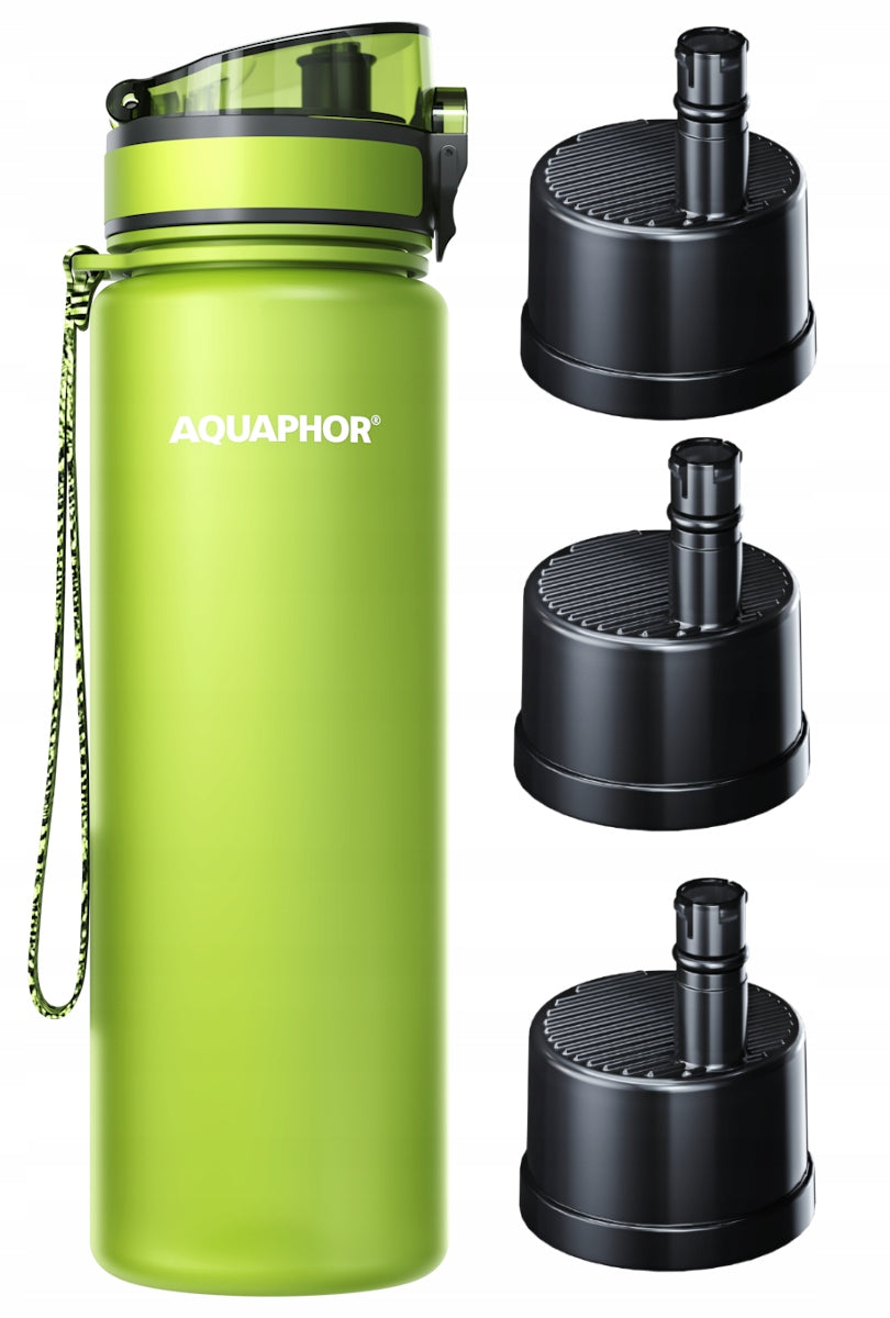 Filter bottle Aquaphor City 0,8 l green + 3 refills