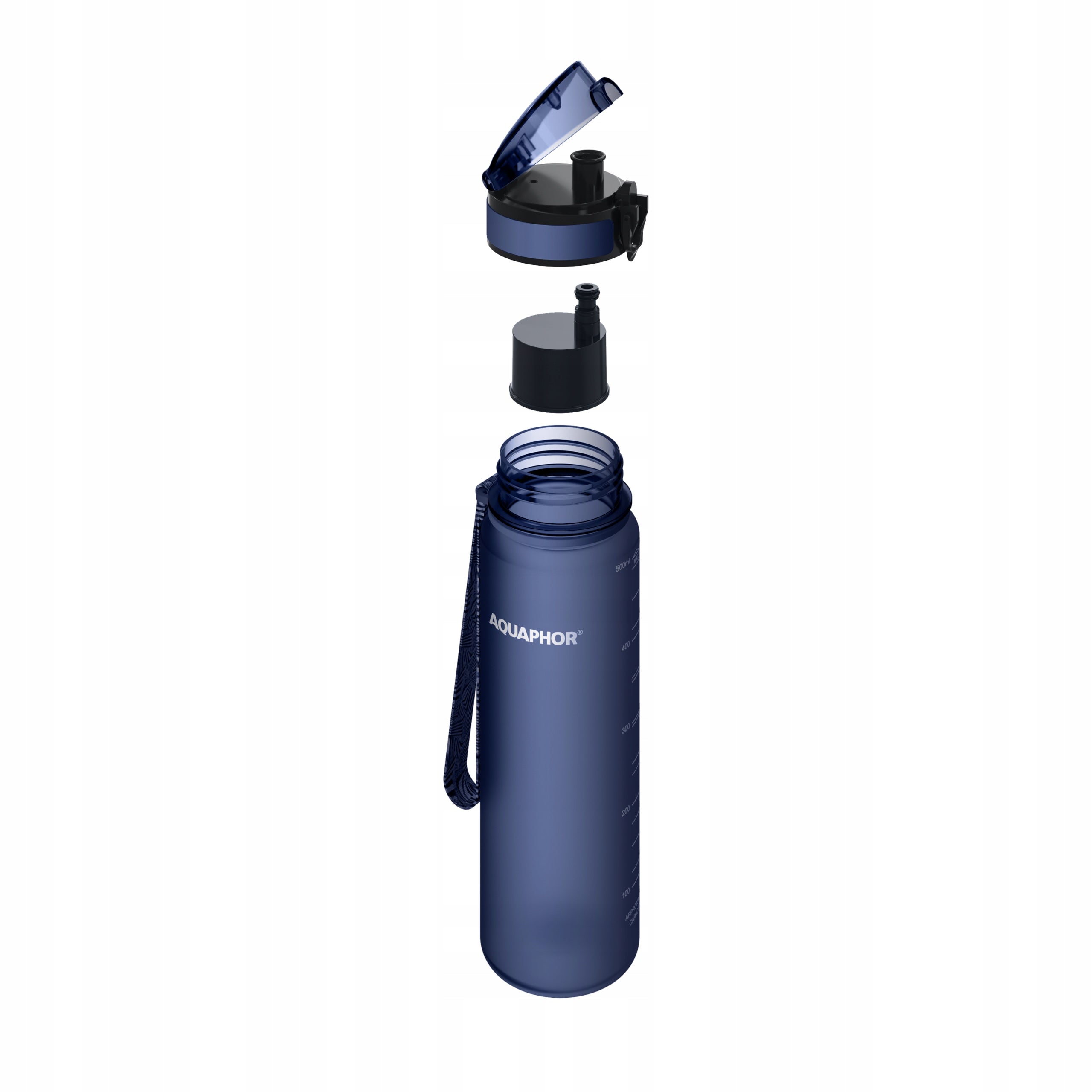 Filter bottle Aquaphor City navy blue 0,5L +3inserts Packaging status original