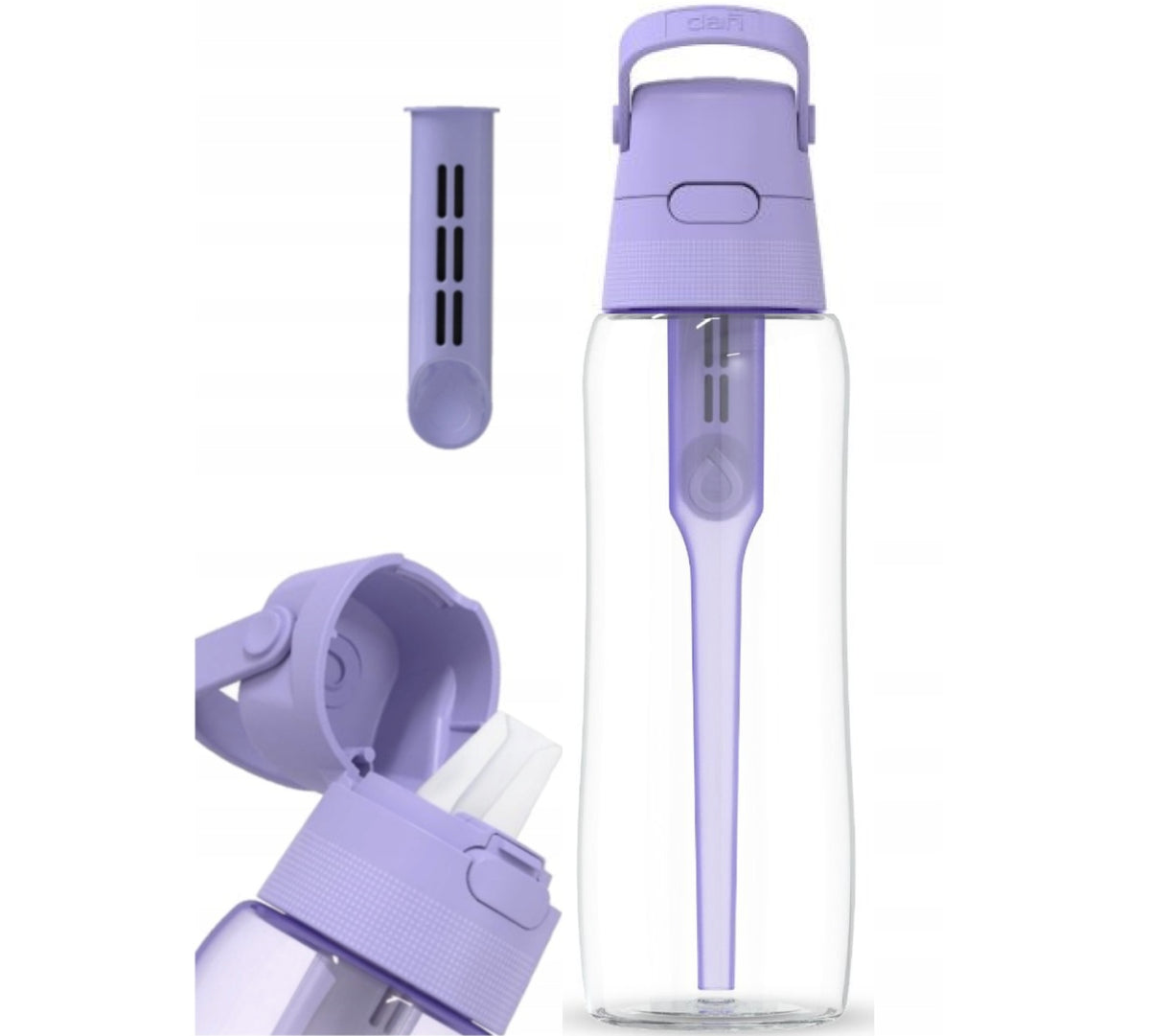 Filter bottle Dafi SOLID 0,7l clear lavender + coloured stopper