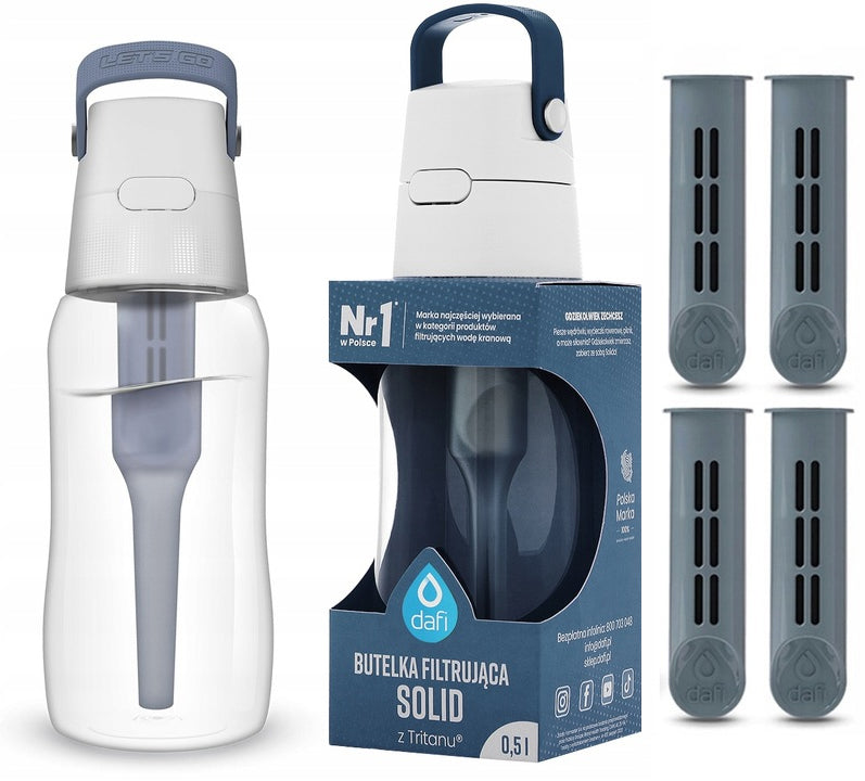 Filter bottle Dafi Solid 0,5 L JEANS | GREY + 4 FILTERS