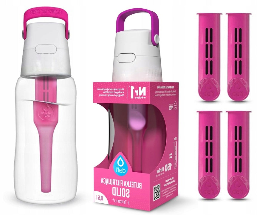 Filter bottle Dafi Solid 0,5 L Pink + 4 FILTERS | Original Dafi