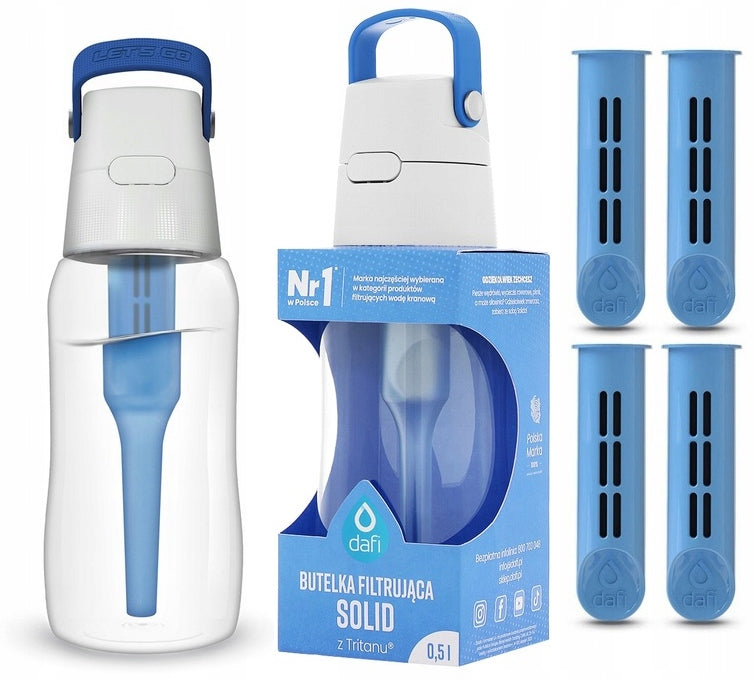 Filter bottle Dafi Solid 0,5 L Sapphire + 4 FILTERS