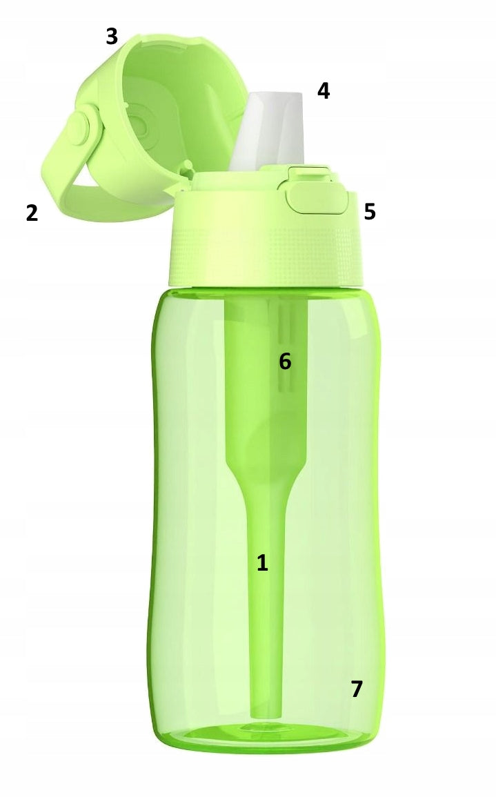 Filter bottle Dafi Solid 0,5 l green Manufacturer code D.BUT.FIL.SOLID.0.5.BARW.DODA.PIST.P+szczotk
