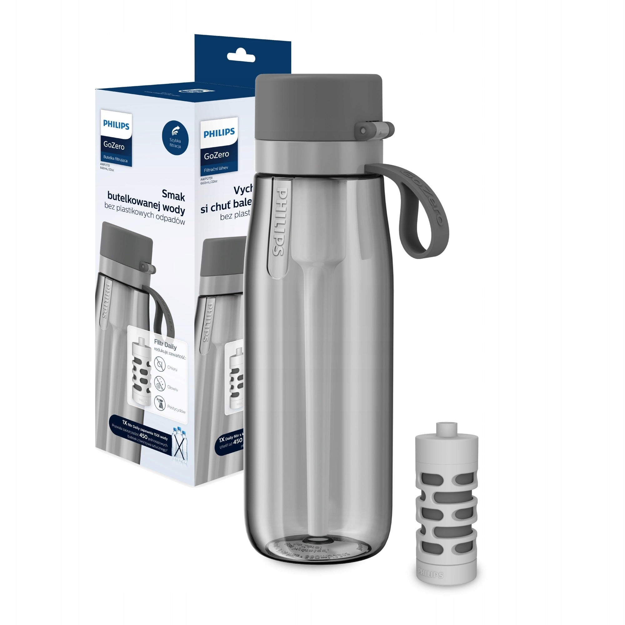 Filter bottle PHILIPS water bottle 0,66L filter 1pc.