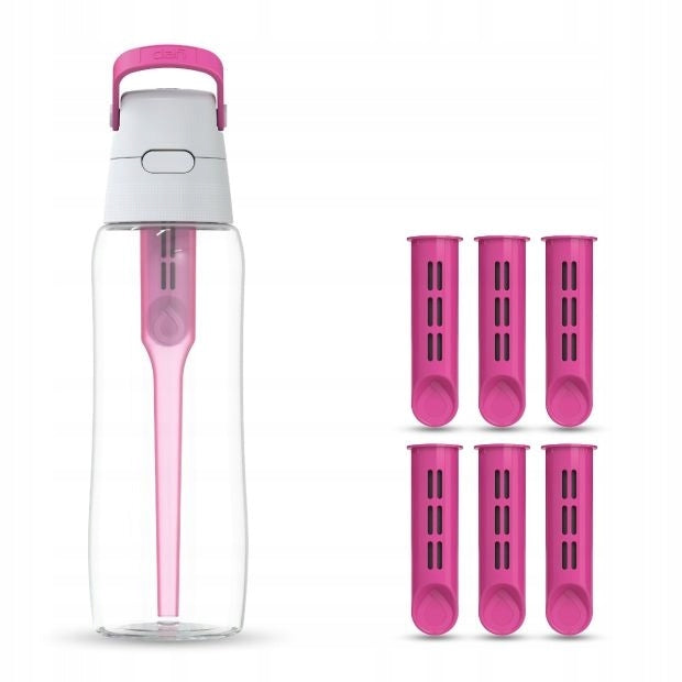 Filter bottle made of Tritan Dafi SOLID 0,7L Pink + 7 filters