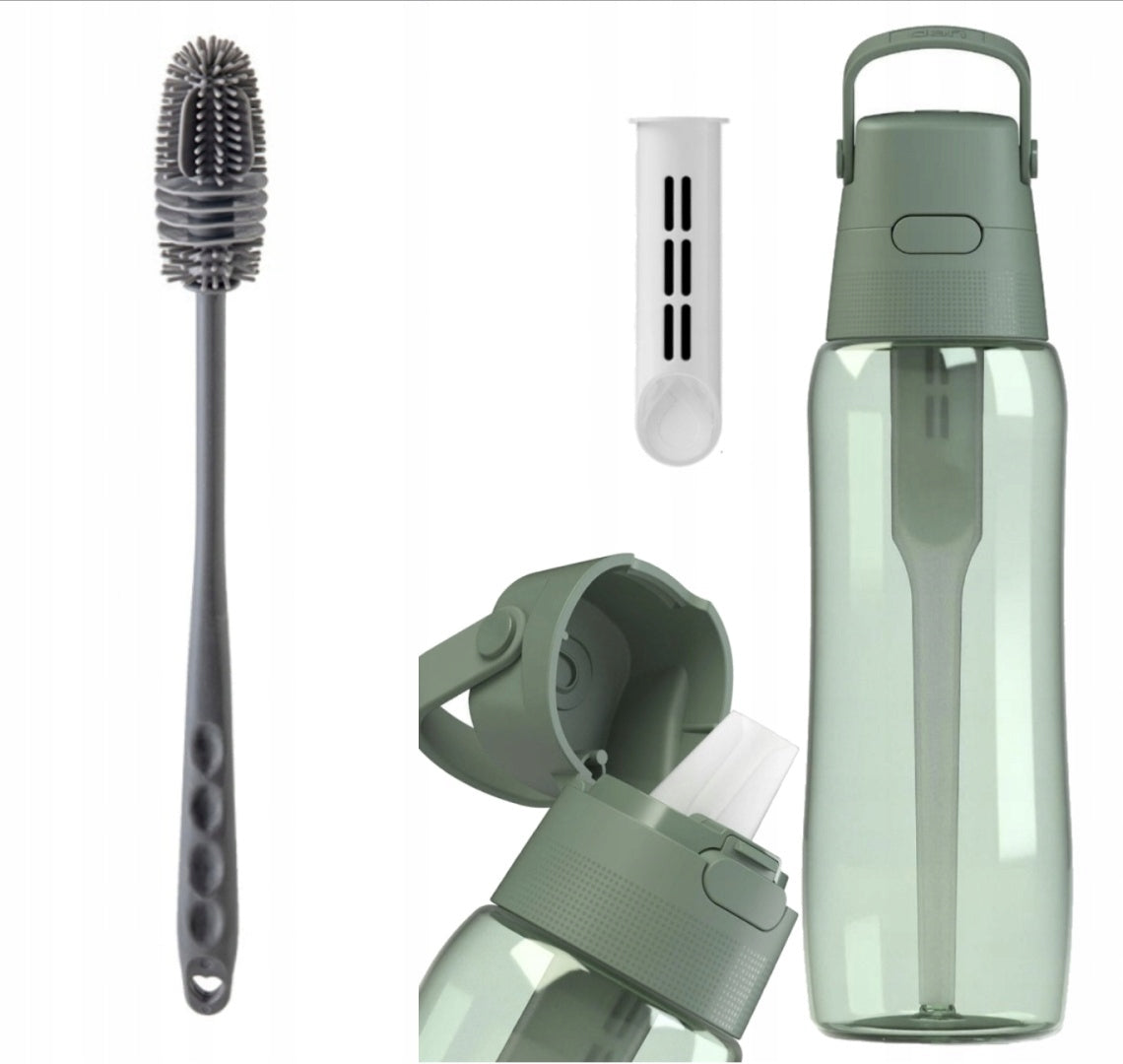Filter bottle made of Tritan Dafi SOLID 0,7l sage + filter + BRUSH