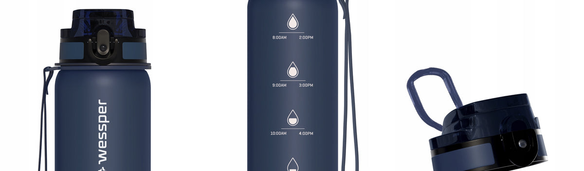 Filter bottle motivational water bottle tritan Wessper B4 + 6x filter Packaging status original