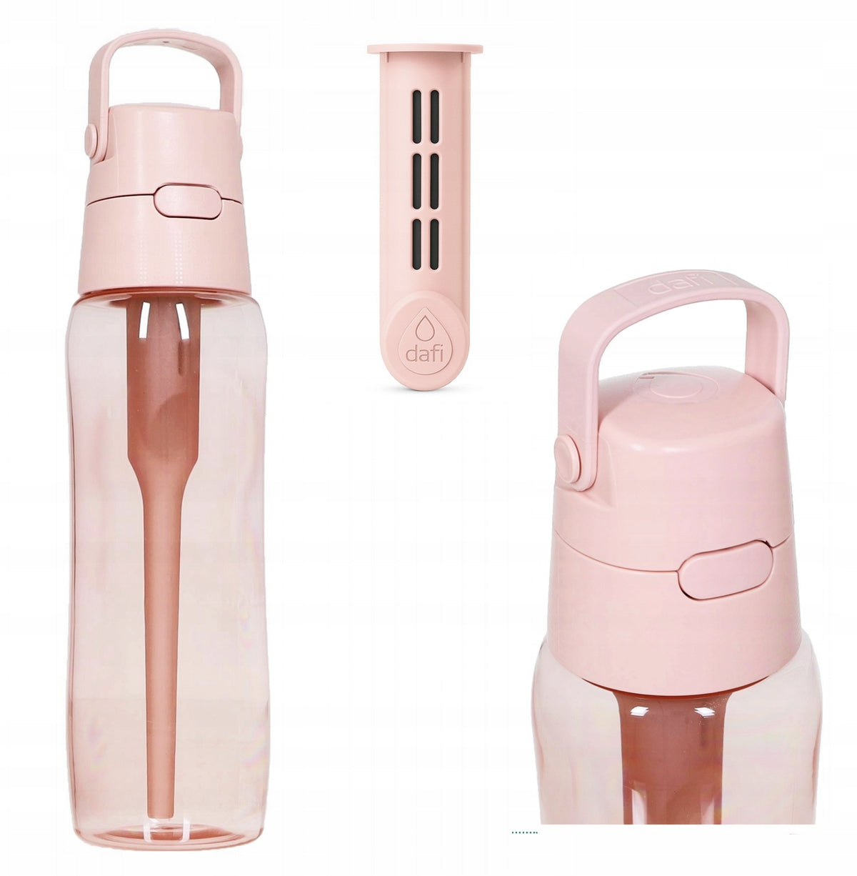 Filter bottle of Tritan Dafi SOLID 0,7l powder pink with filter