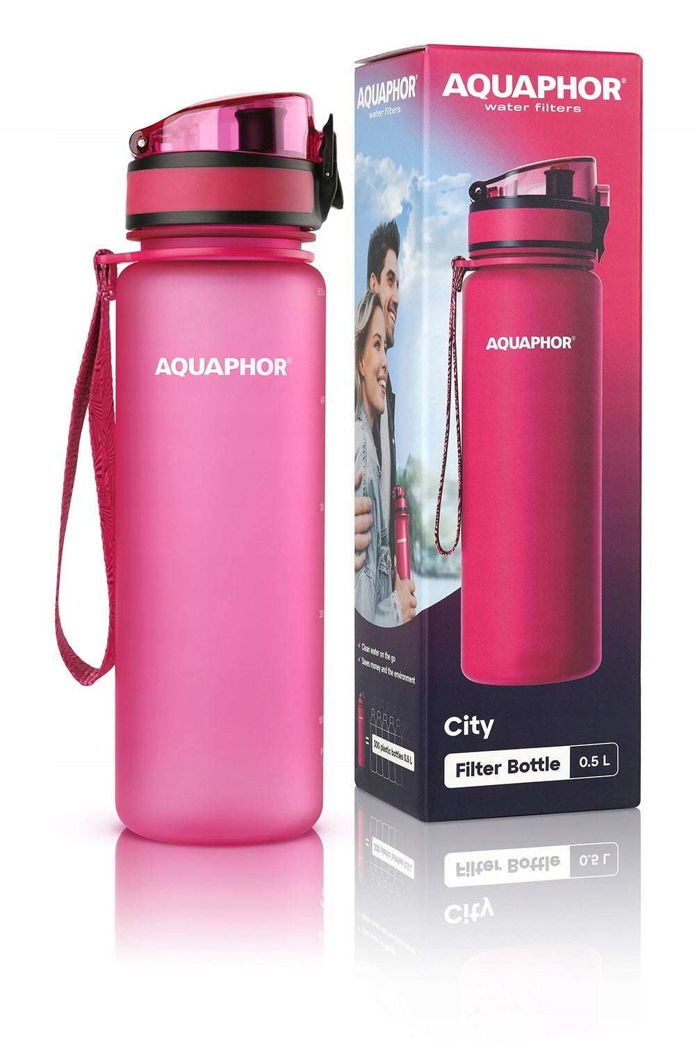 Filter cartridge bottle Aquaphor City 350ml Green and 500ml Pink Manufacturer code 5903829403753