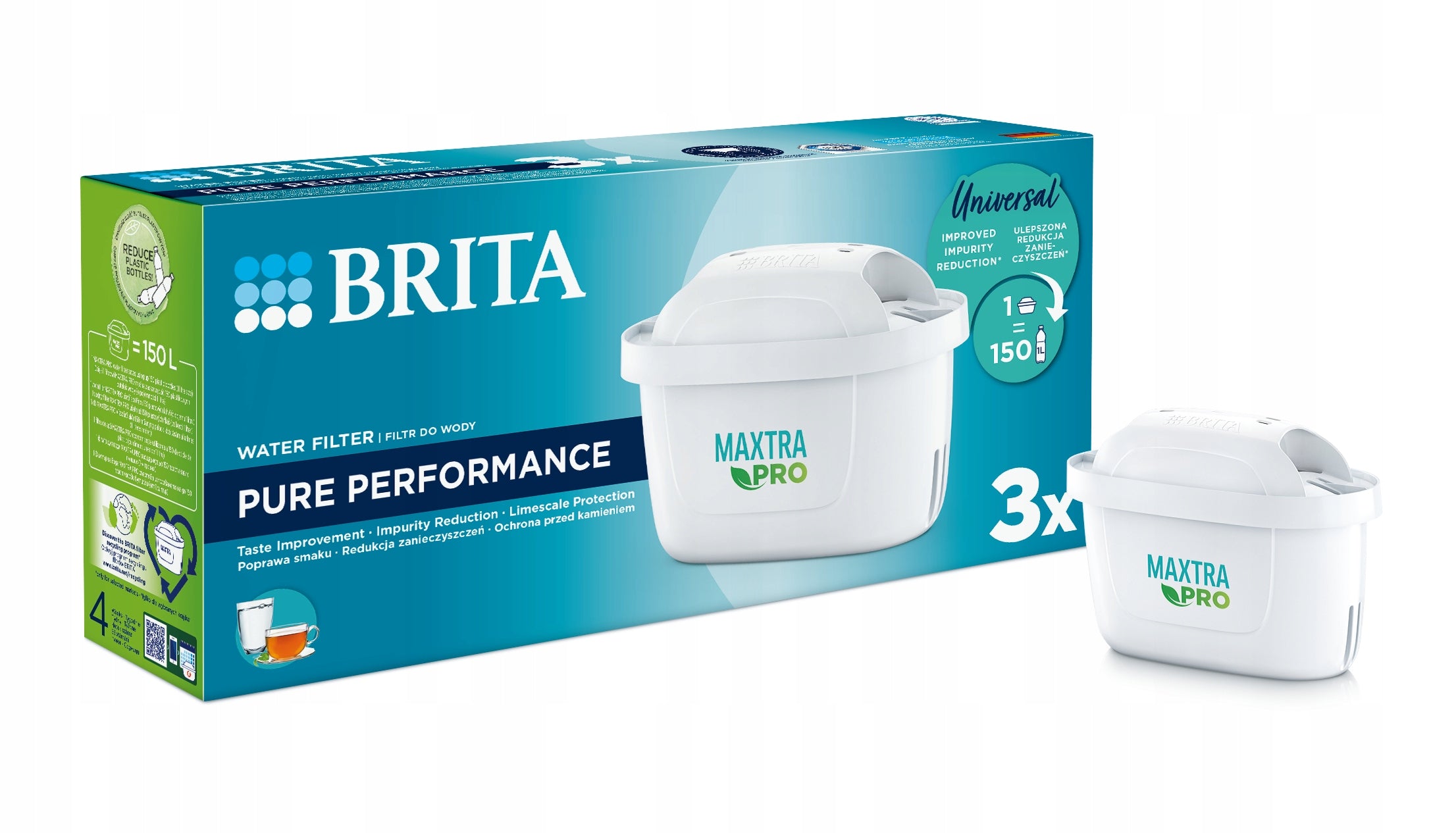 Filter cartridge for jug Brita Maxtra PRO Pure Performance 3 pcs. Manufacturer code MAXTRA PRO PURE PERFORMANCE 3 SZT.