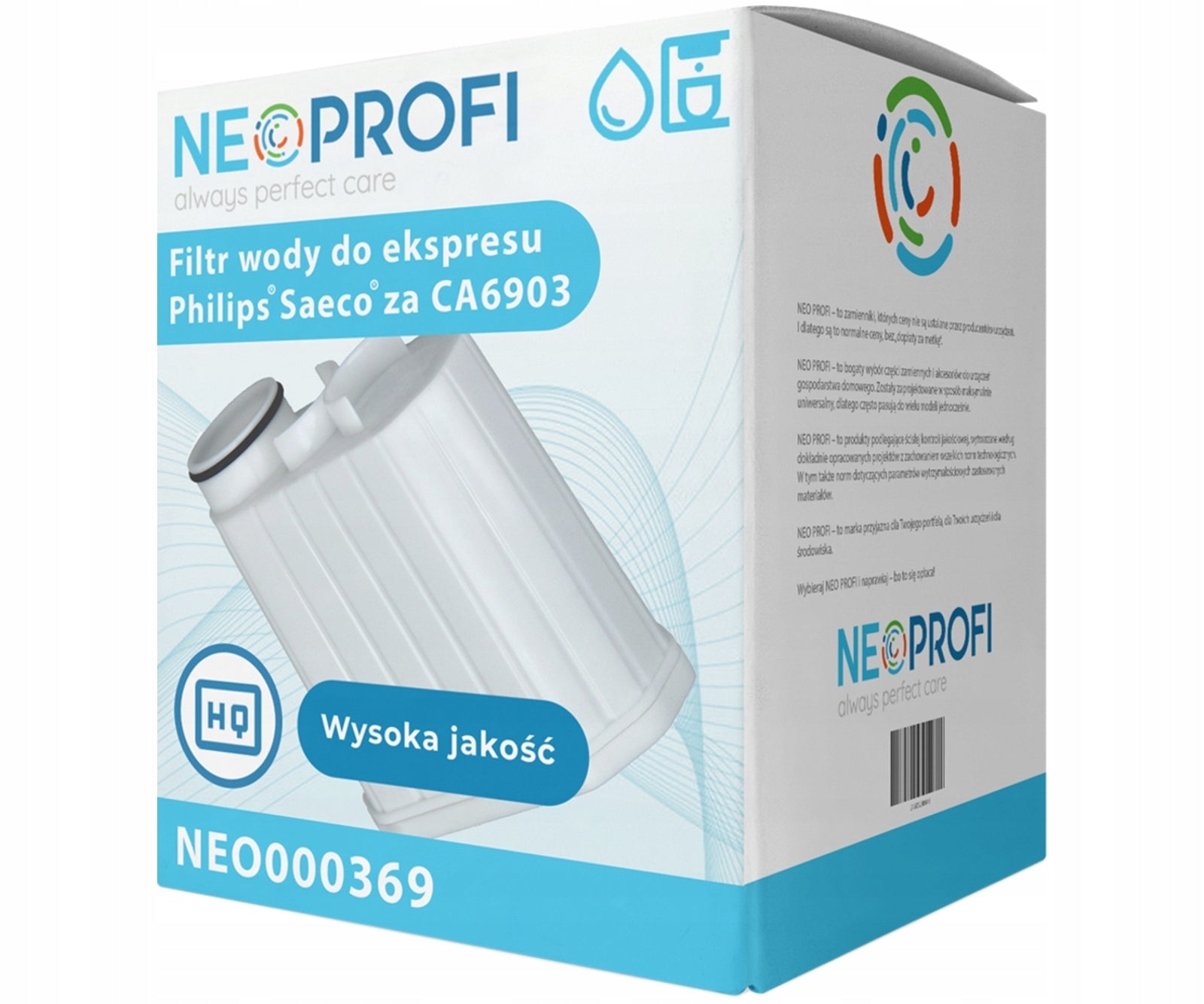 Filter for PHILIPS SAECO AquaClean CA6903 machines