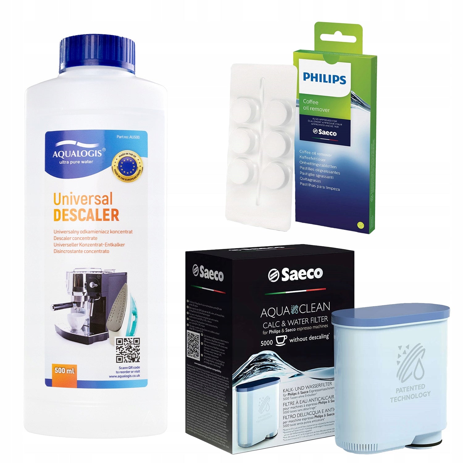 Filter for Saeco Aquaclean CA6903 + Descaler 500ml +Tablets