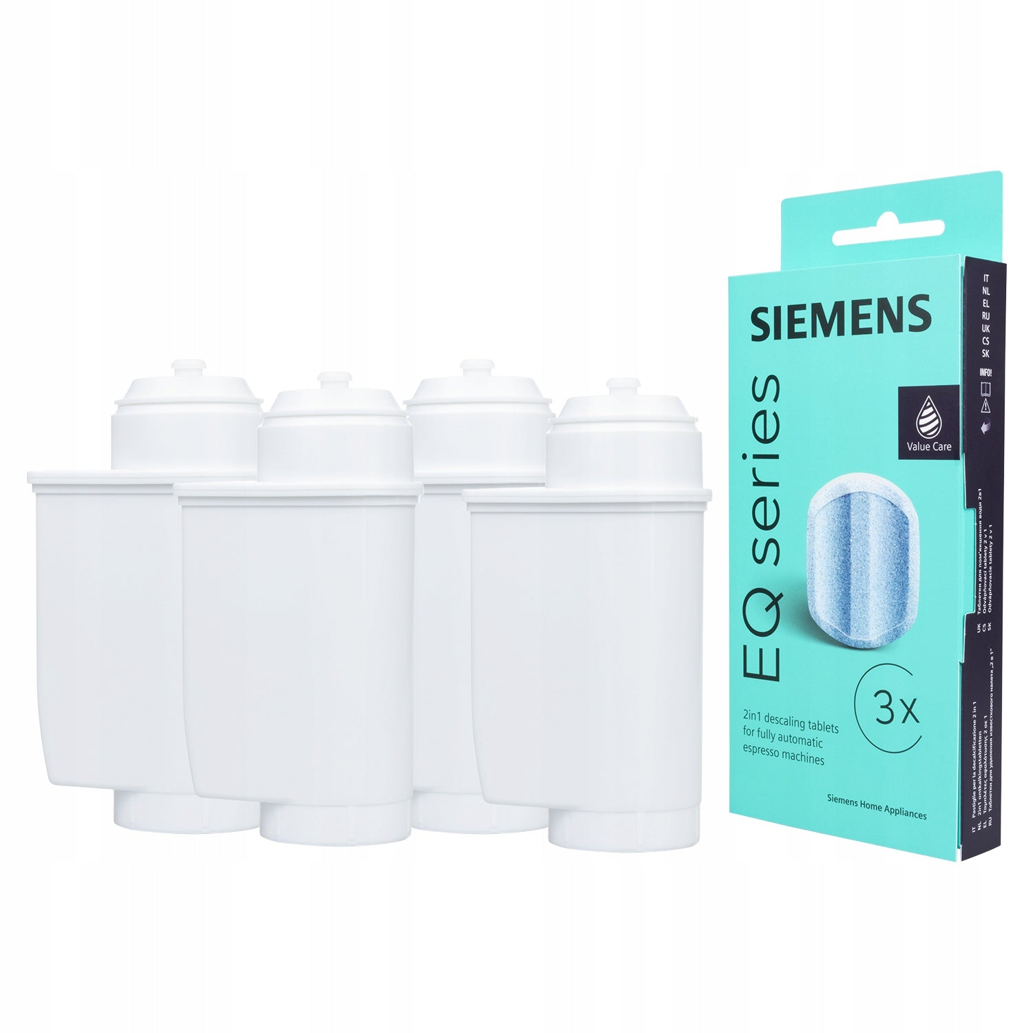 Filter for Siemens EQ.5 EQ.7 EQ.9 4pcs + Descaler TZ80002