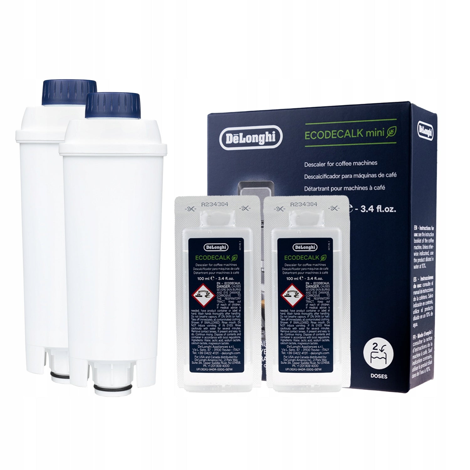 Filter for machine Delonghi CDC04 2pcs + descaler EcoDecalk 200ml
