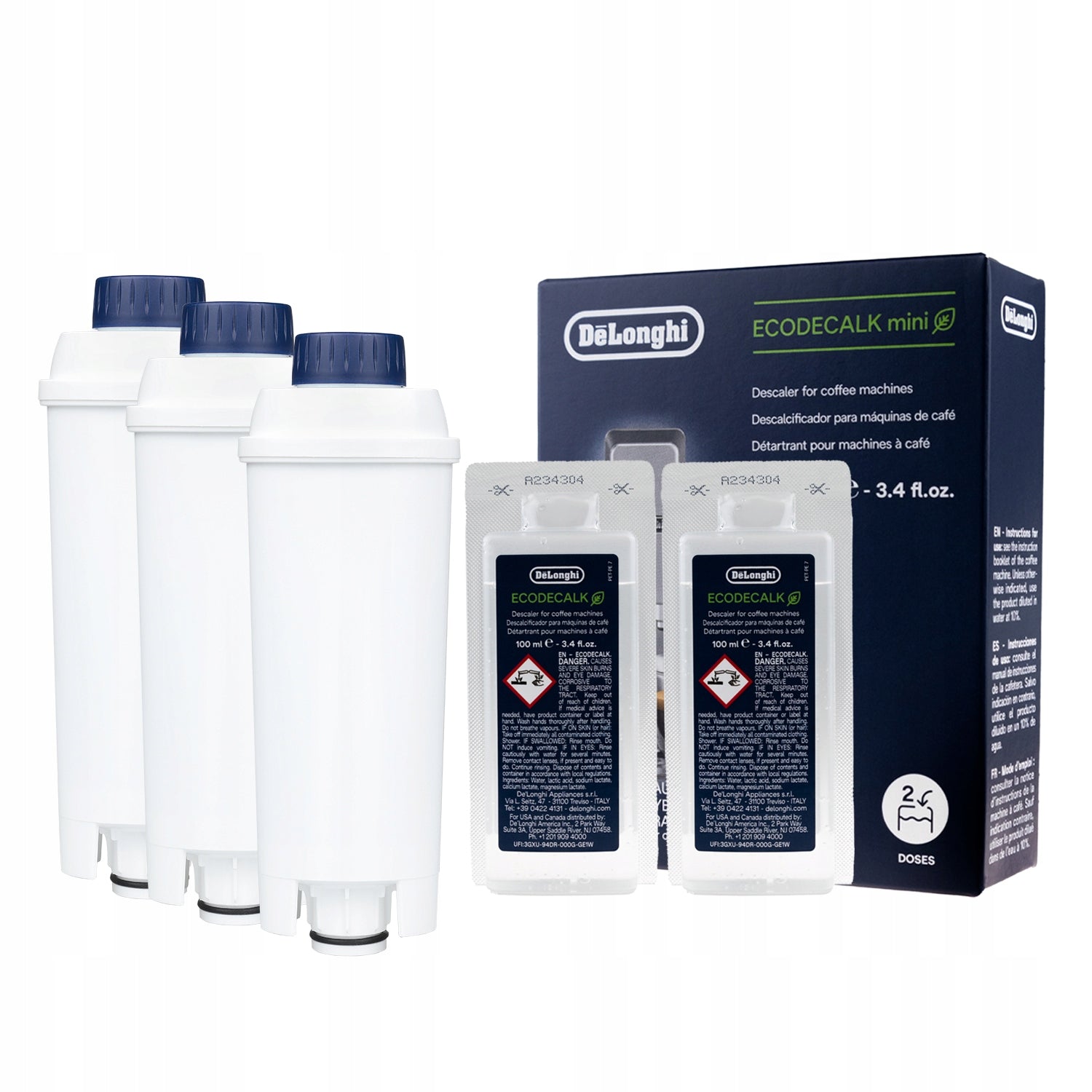 Filter for machine Delonghi CDC04 3pcs + descaler EcoDecalk 200ml