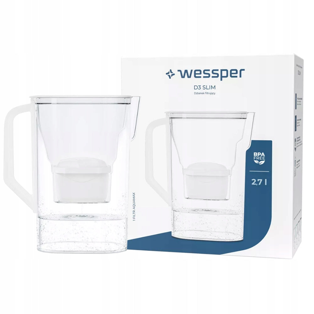 Filter jug 2,7l WESSPER D3 SLIM White + CARTRIDGE