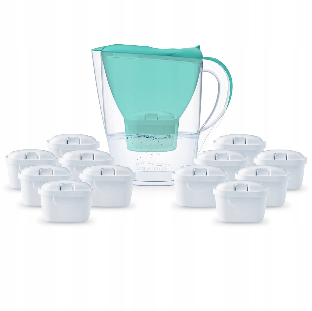 Filter jug Aqualogis Harmony Green, 11+1 Filters