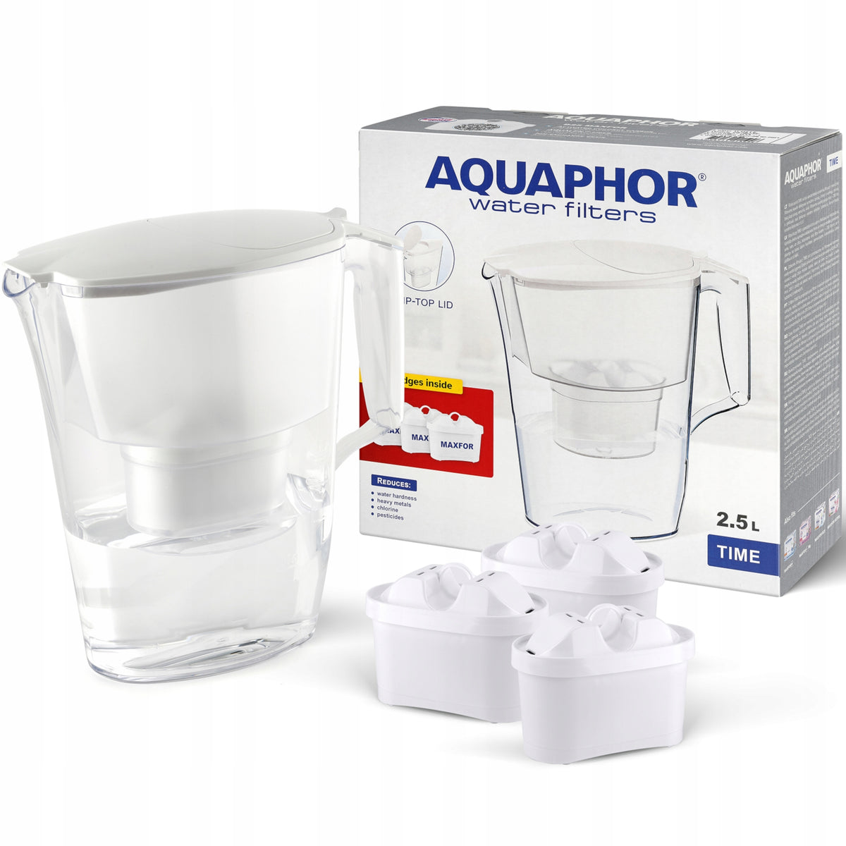 Filter jug Aquaphor 2,5l Time + 3 cartridges, white