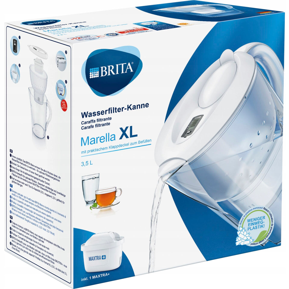 Filter jug Brita Marella XL 3,5 l white plus filter