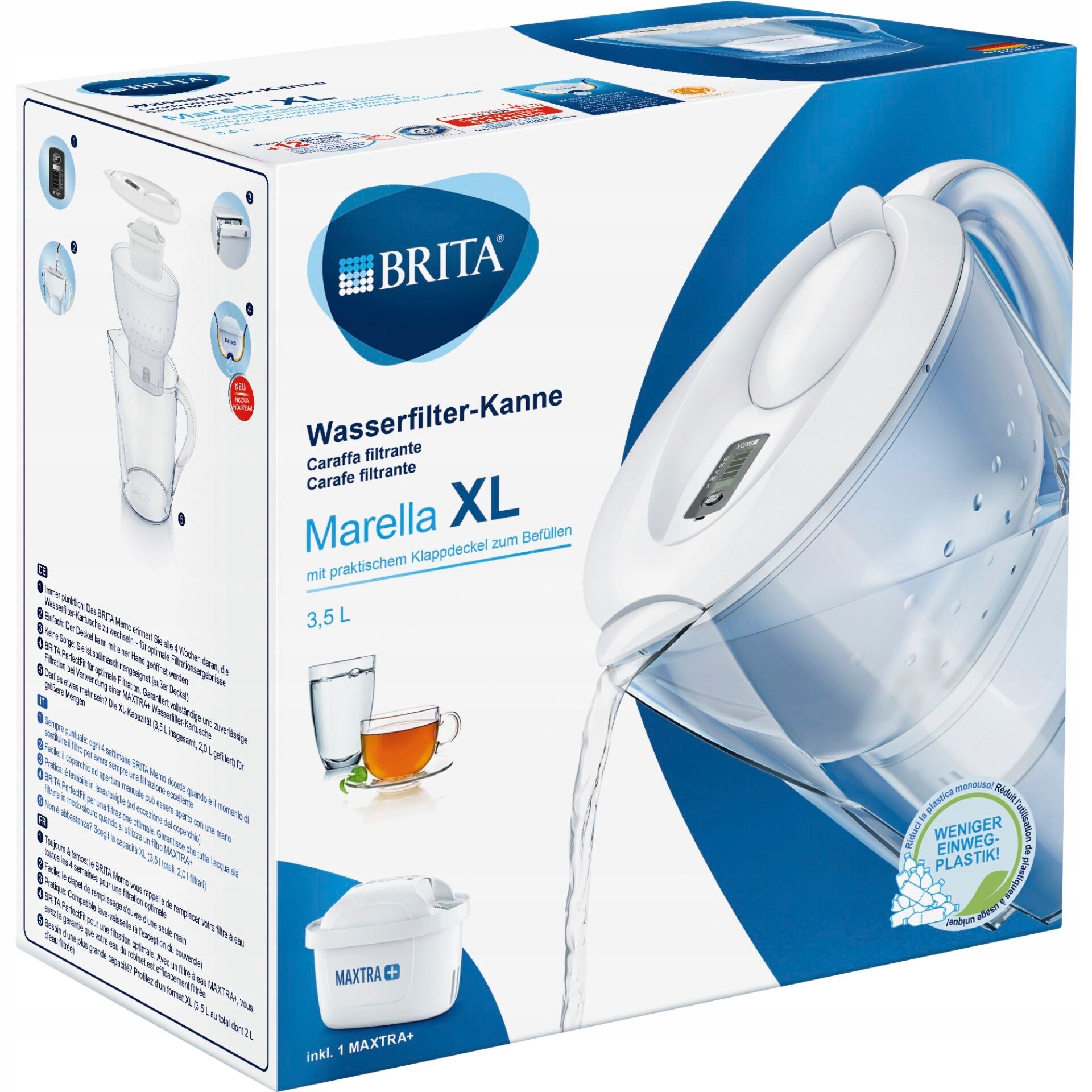 Filter jug Brita Marella XL 3,5 l white plus filter