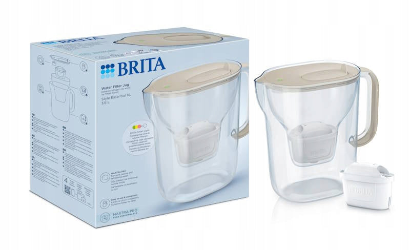 Filter jug Brita Style Essential XL 3,6l sand with maxtra cartridge Manufacturer code 1058044