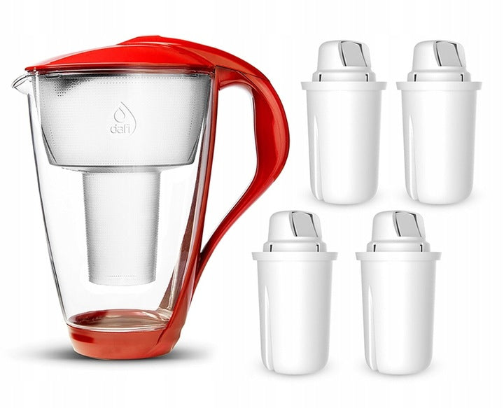 Filter jug Dafi Crystal red +4 filters Manufacturer code Crystal LED + 4 filtr Dafi Classic