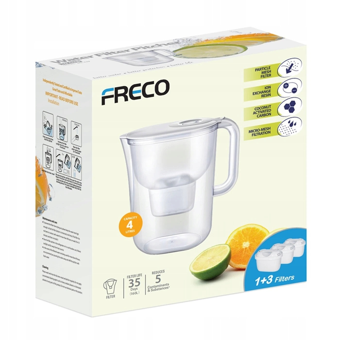 Filter jug Freco by Bluetech 4 l | LCD Timer | 3 Filters included Brand no brand