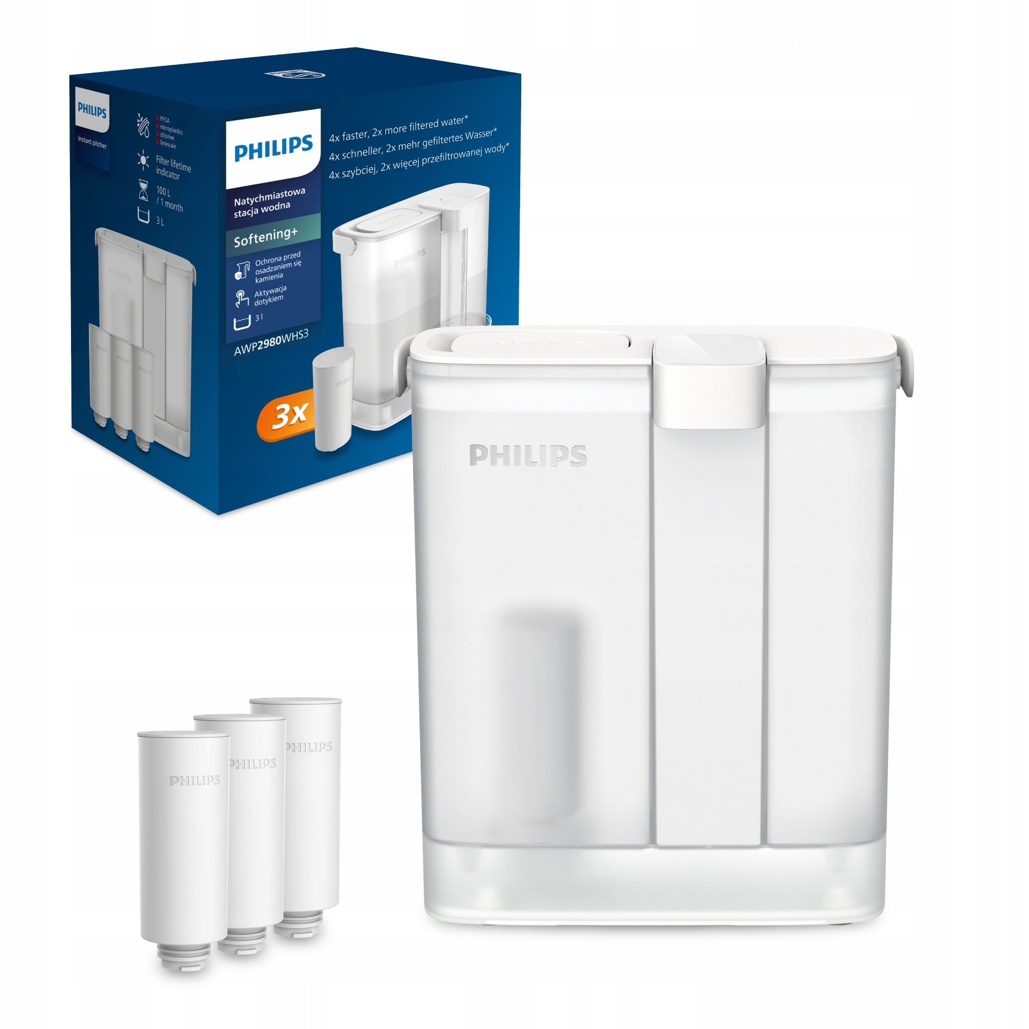 Filter jug PHILIPS Smart 3l with a set of 3 softening filters