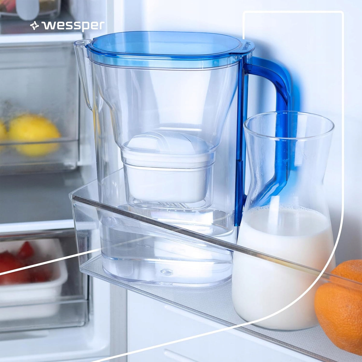 Filter jug Wessper D3 SLIM 2,7 l colourless Packaging status original