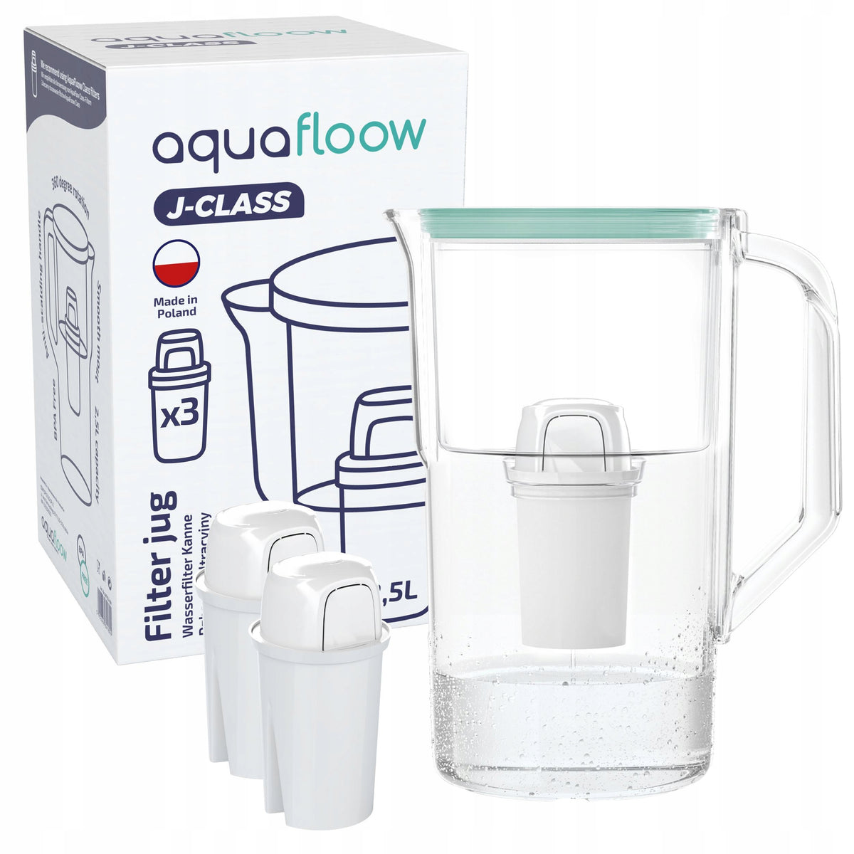 Filter jug made of plastic AquaFloow J-CLASS 2,5l + 3x water filter