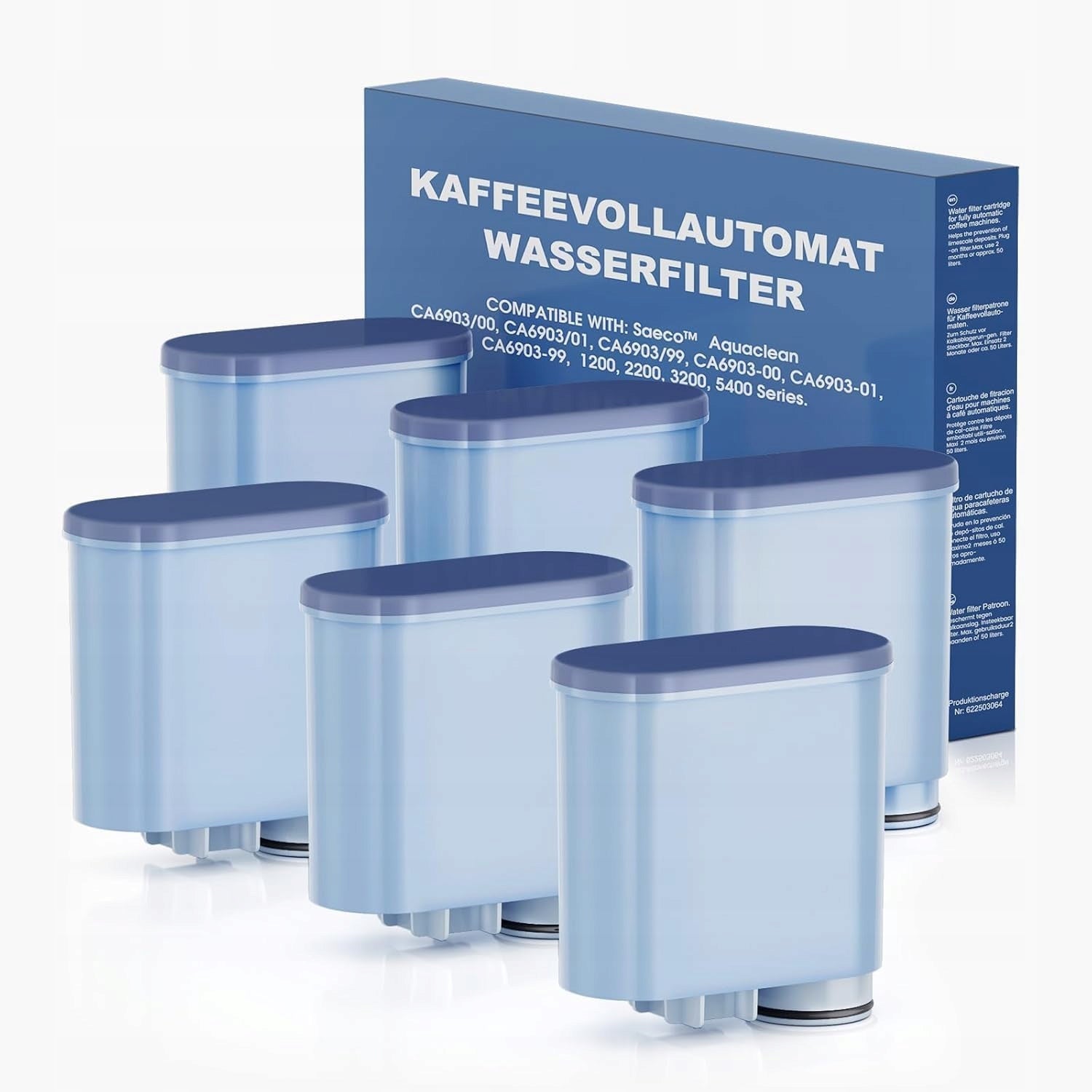 Filtr wody Mutital do ekspresu Philips Saeco AquaClean Zamiennik 6 szt Packaging status original