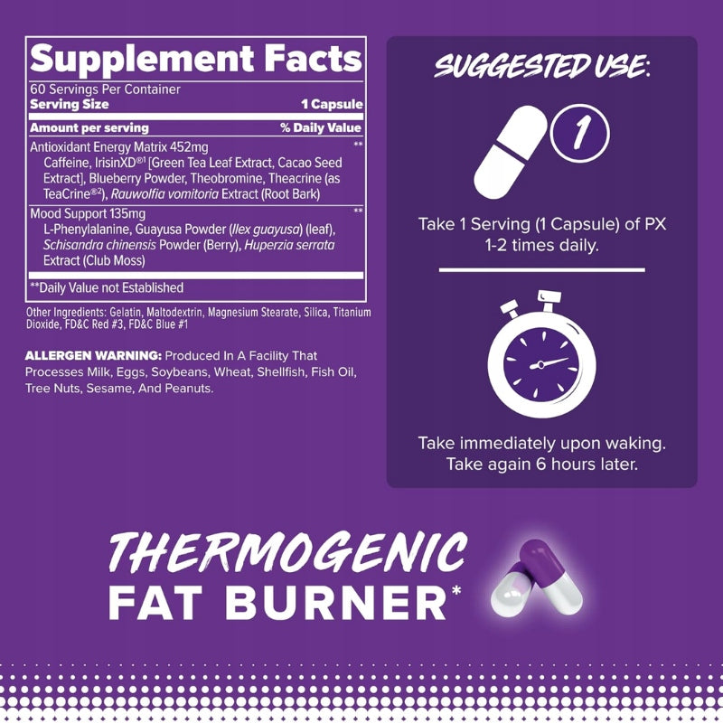 FinaFlex PX Pro Xanthine 60caps. Powerful Fat Burner USA Fat Burner Expiration date at least six months from the date of purchase
