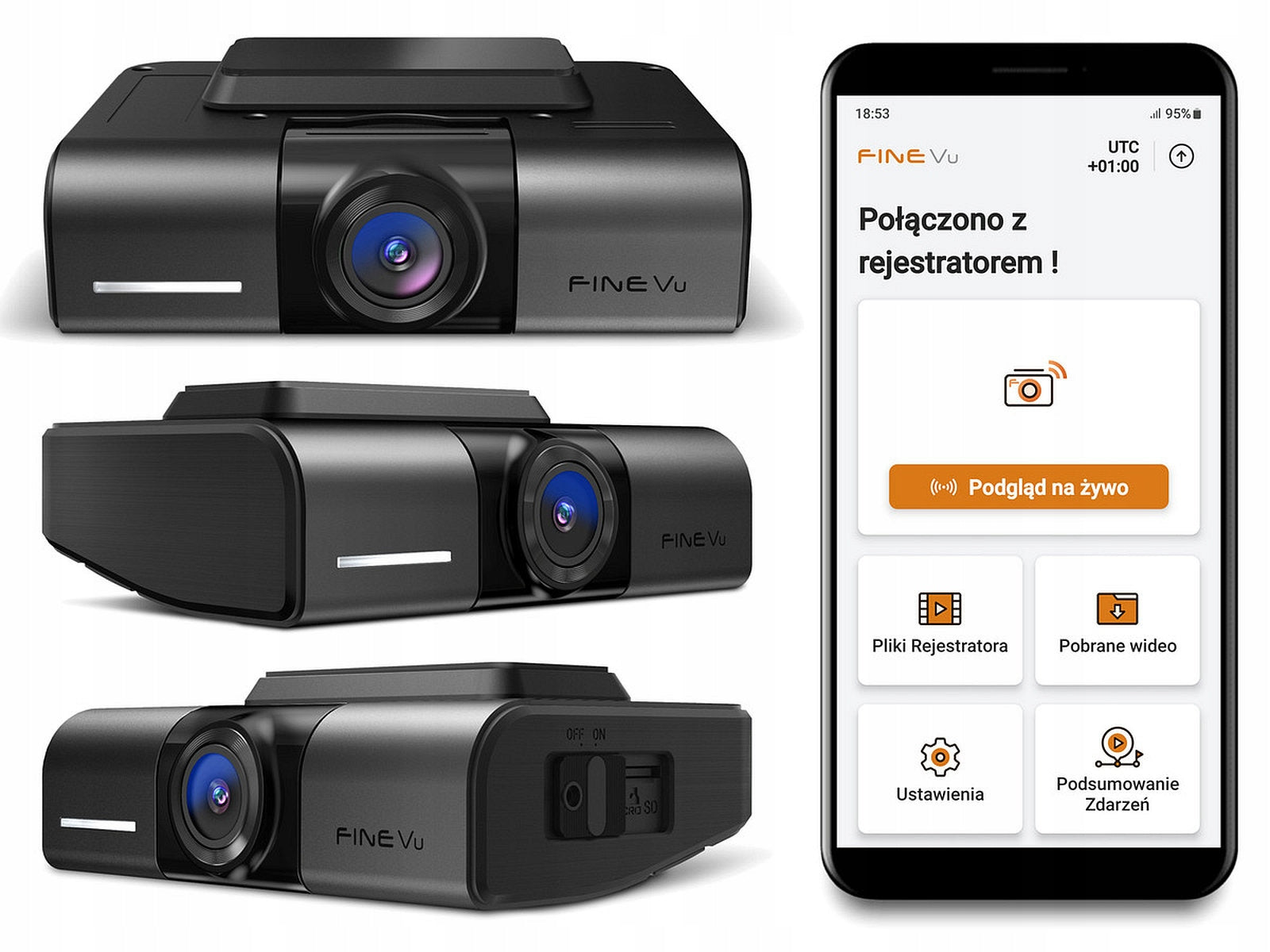 FineVu GX400 1CH /128GB DVR - QHD HDR Wi-Fi GPS Speed Camera, Parking Brand FineVu