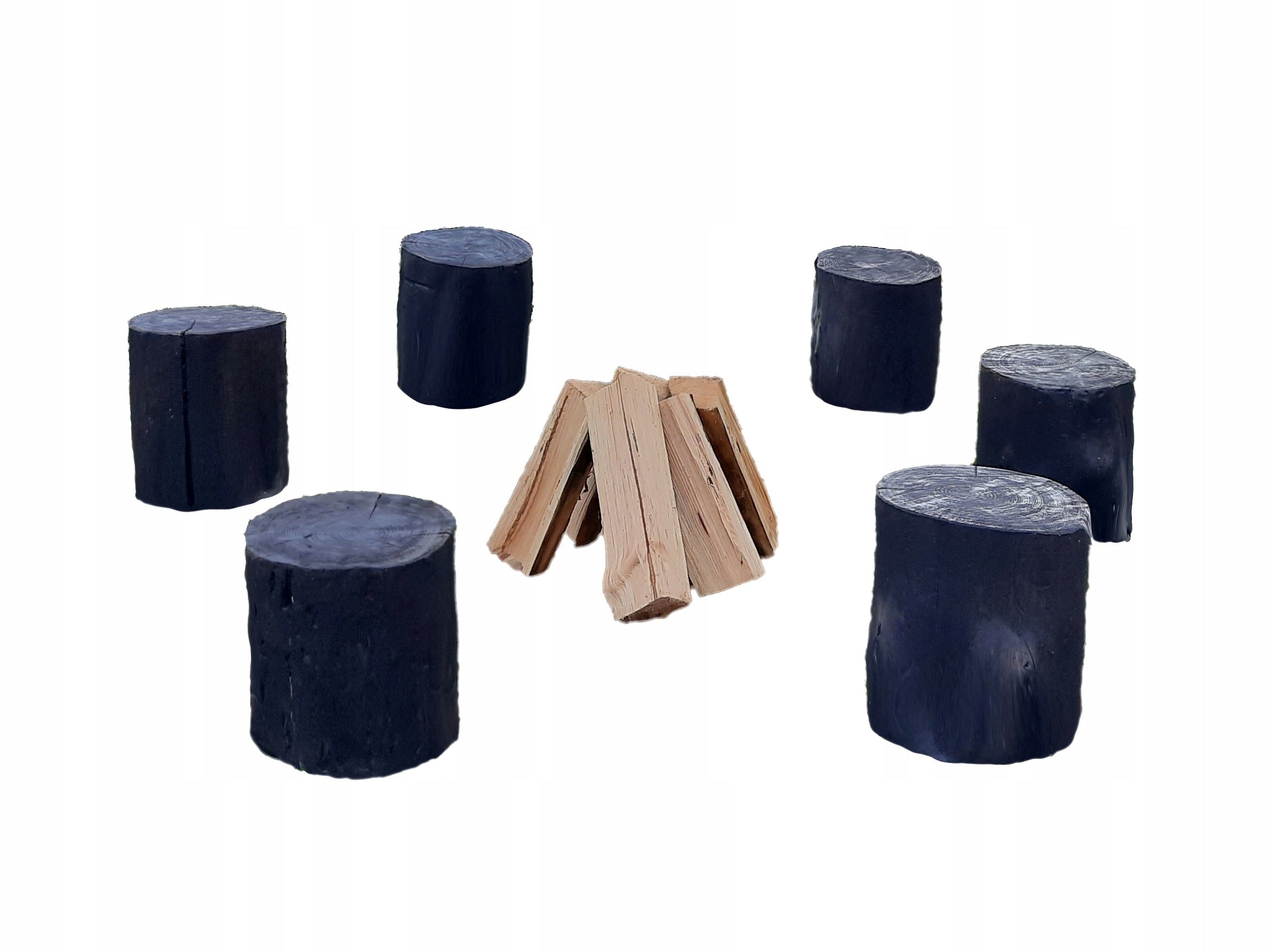 Fire Pit Stumps for Garden Set GRAPHITE 6 Pieces ANTHRACITE