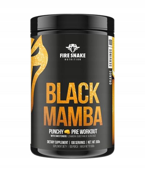 FireSnake BLACK MAMBA 500g PUMP PRE WORKOUT PUMP STRENGTH Orange / Orange