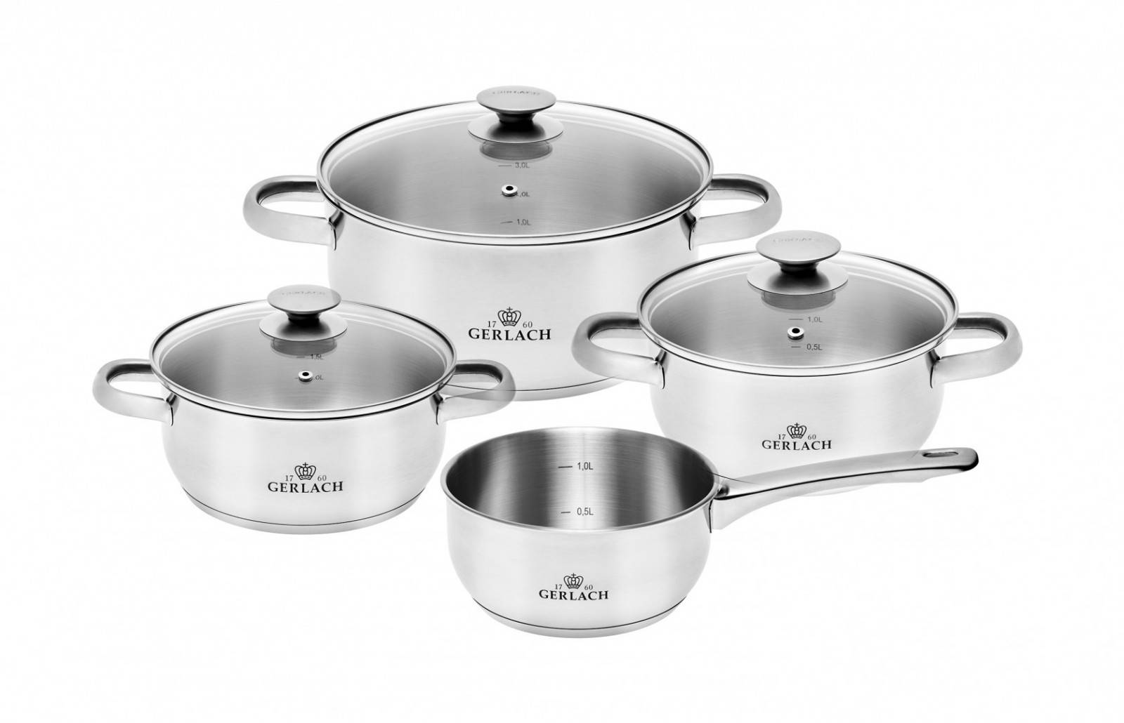 First 7-Piece Stainless Steel Pot Set Brand Gerlach